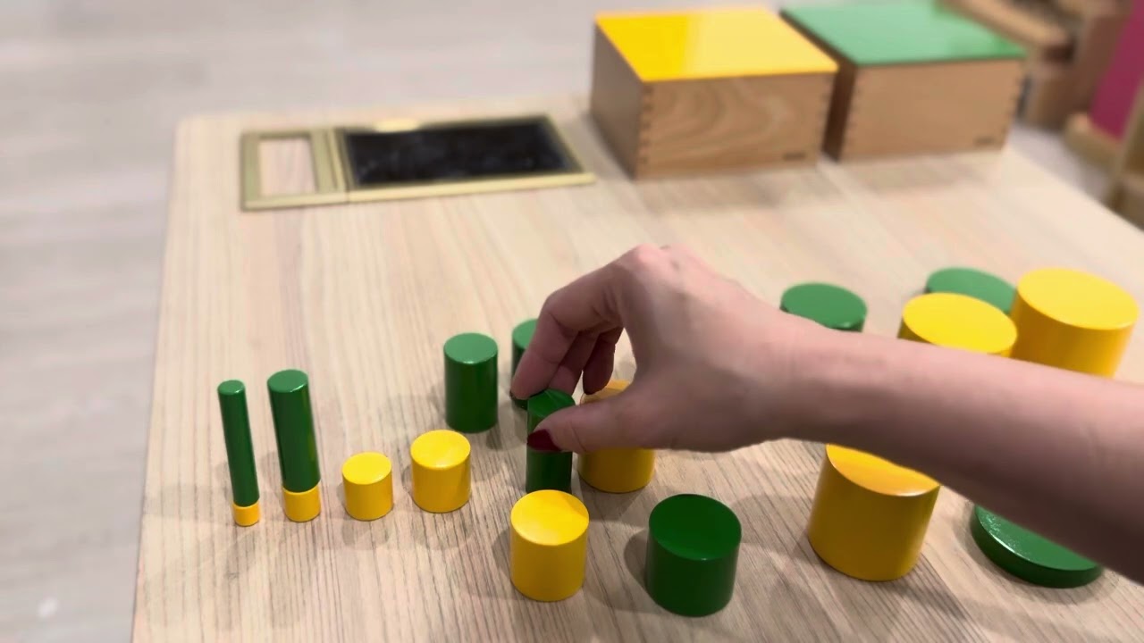 Knobless Cylinders Montessori Sensorial Lesson (AMI version)