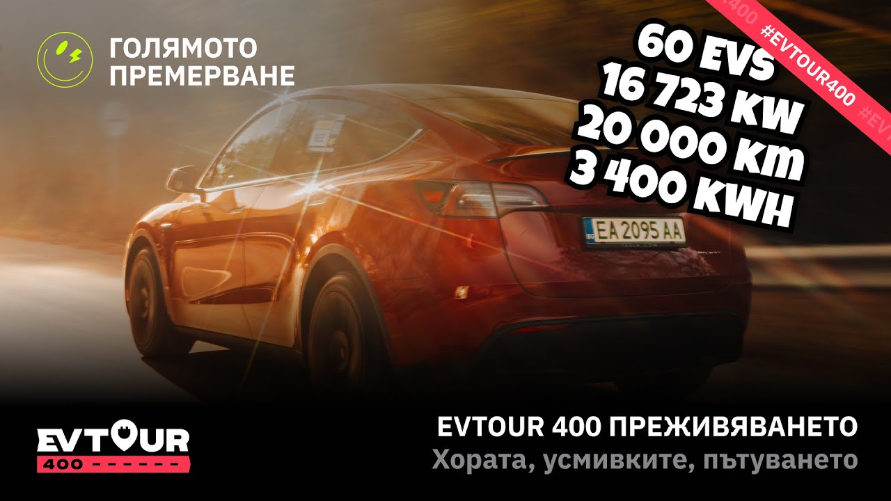 #EVTour400 - Най-мащабния тест на разход правен до сега! 60 електромобила, 20000км, 1 ден