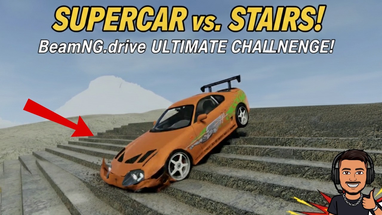 💥SUPRA vs IMPOSSIBLE STAIRS! 😱 (BeamNG Drive)🔥#beamngdrive #beamng #gaming