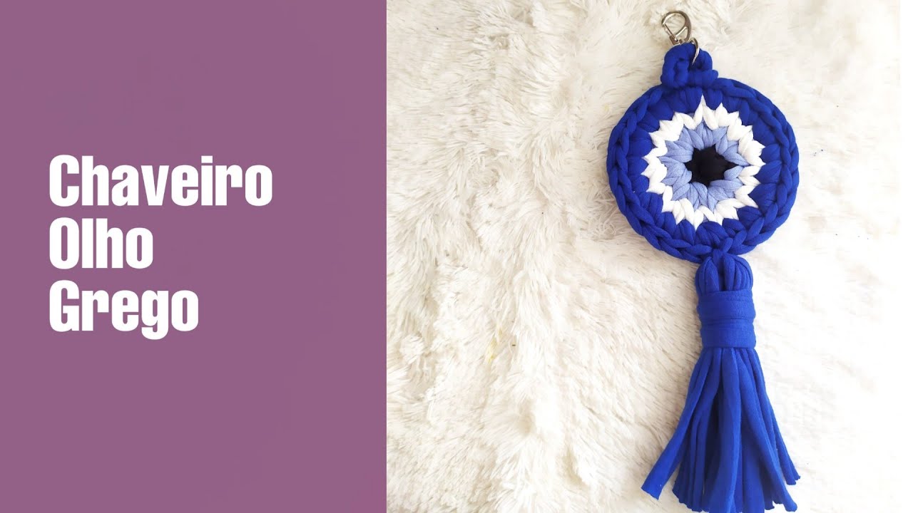 Chaveiro Olho Grego _ Fio de malha/ Crochê