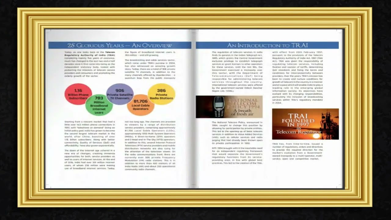 A Souvenir narrating the 25 Years of regulatory journey of TRAI