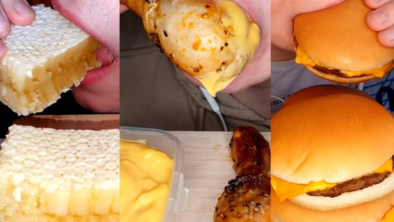 MOST POPULAR ASMR FOOD 1 Hour EATING Compilation HONEYCOMB , CHICKEN , McDonalds CHEESEBURGERS