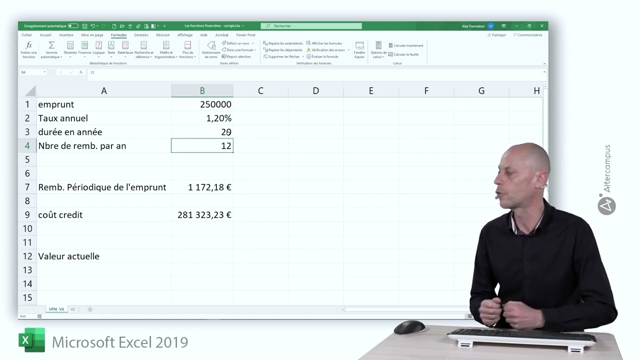 Excel - 21. Fonctions financi&egrave;res, VPM, VA, VC