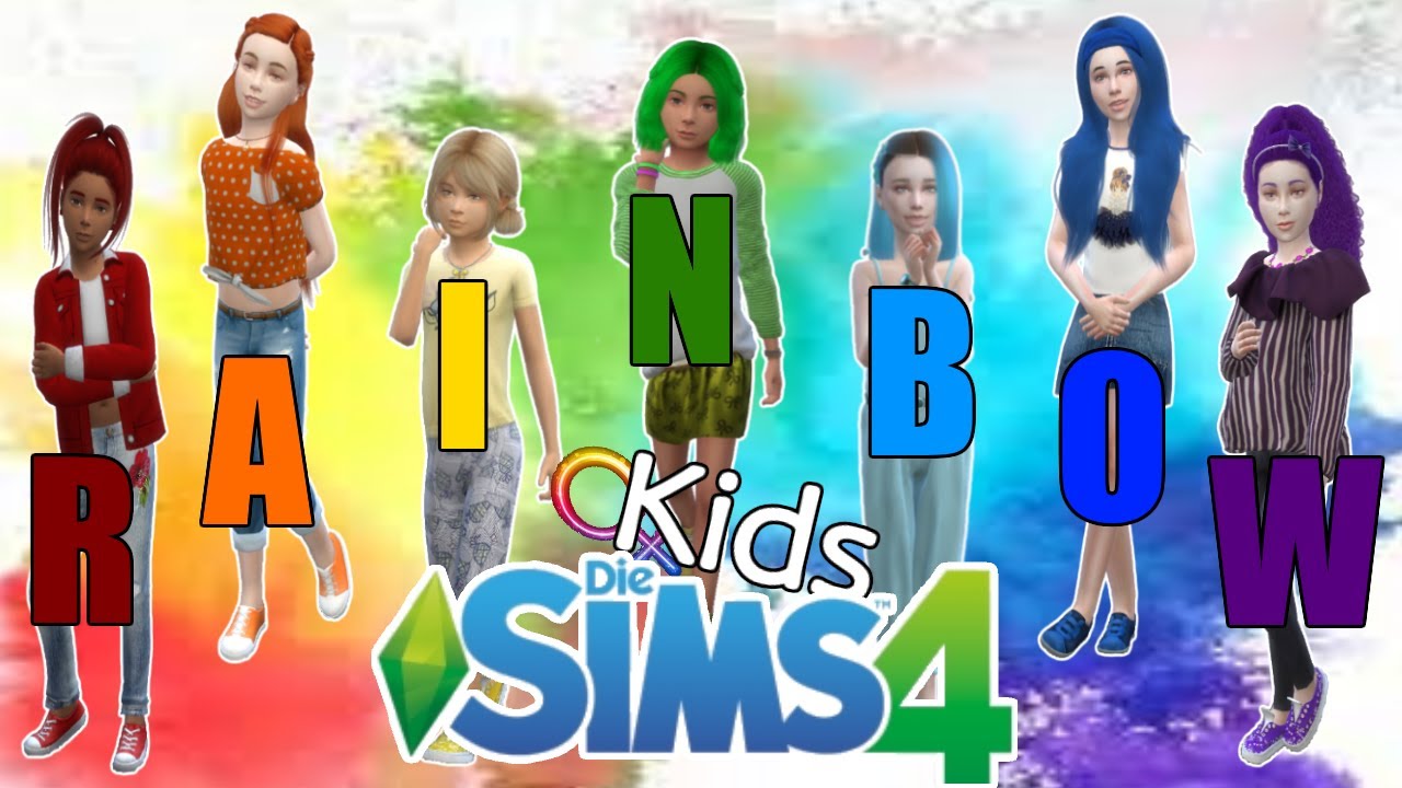 🌈Die Regenbogen-Kinder sind ENDLICH da🌈 - Die Sims 4 Rainbow Challenge Kids (Mädchen) / simhpony