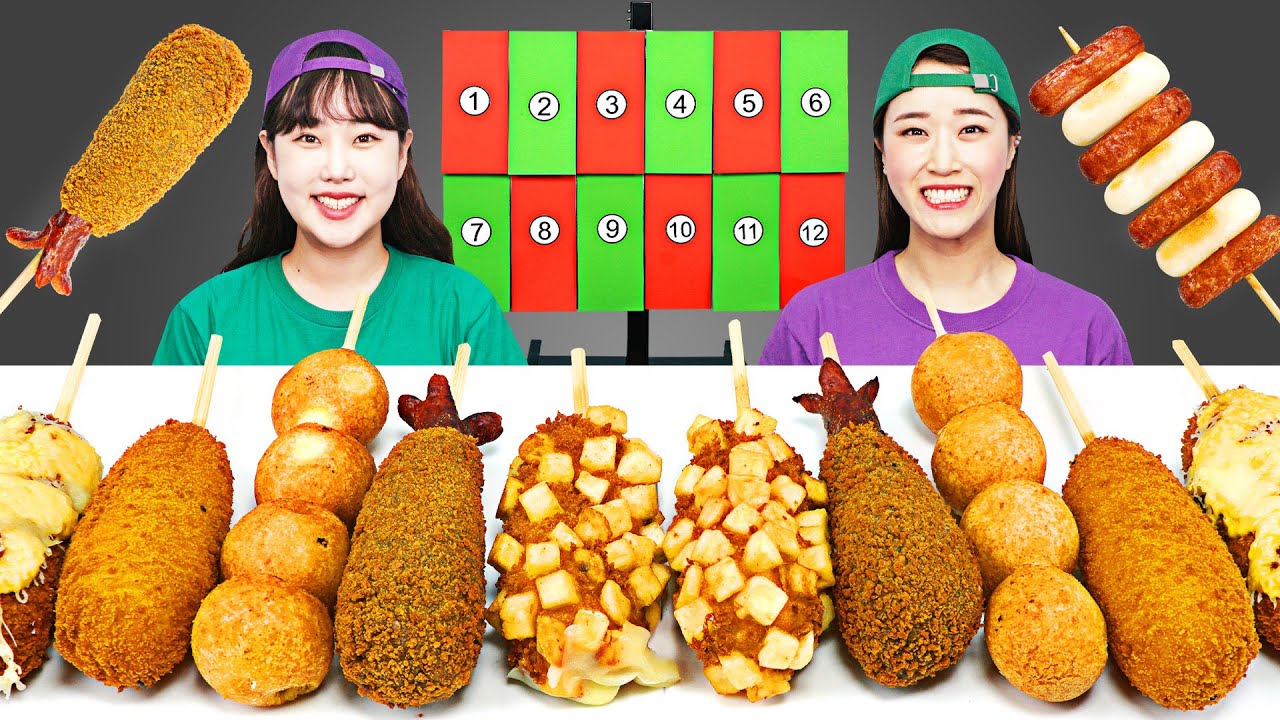 Cheesy Corn Dogs Mukbang /w Sauce challenge by yomi yami