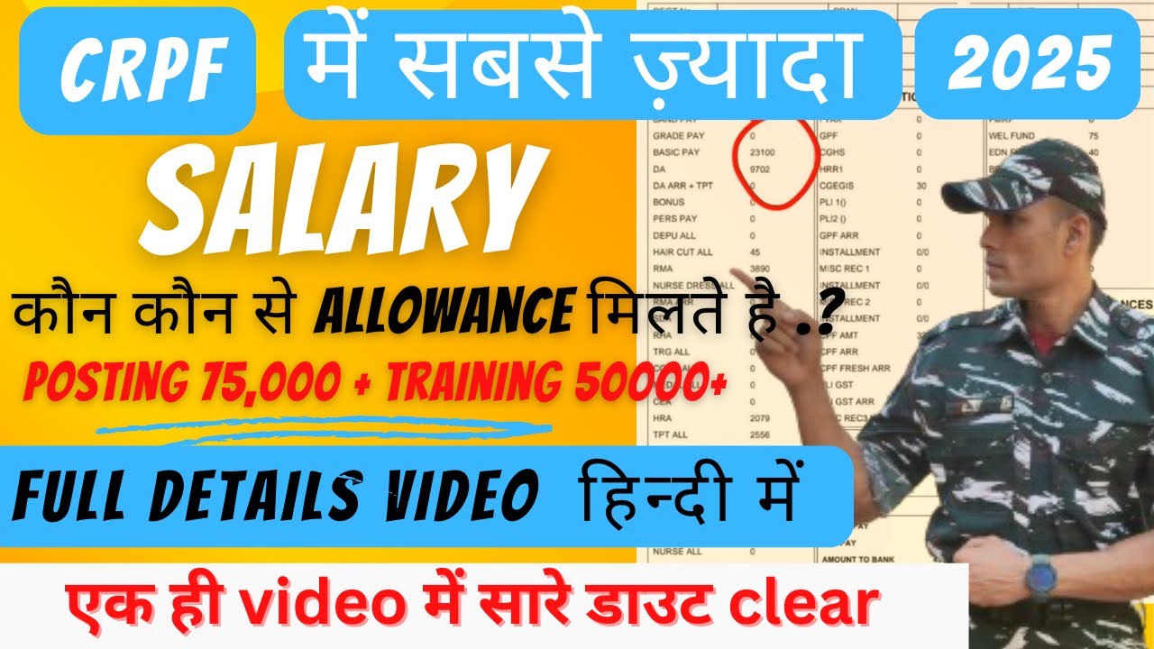 CRPF constable salary 2025 | CRPF salary per month | CRPF salary 2025 | CRPF training में salary