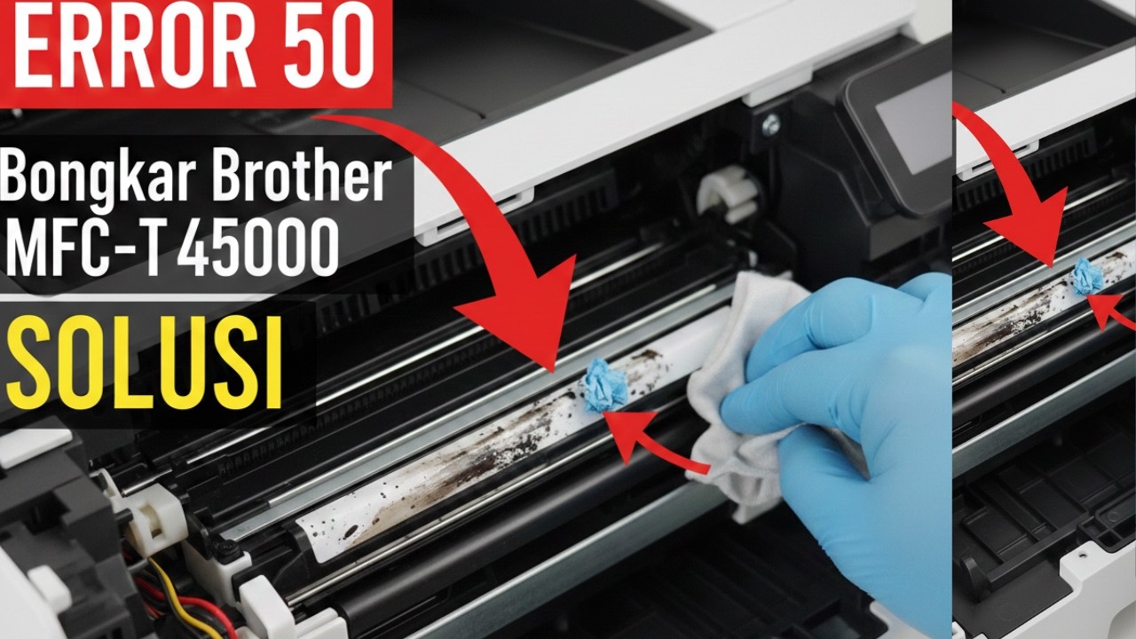 Tutorial Bongkar Brother MFC-J3530/ T4500   Solusi Error Unable to Print 50