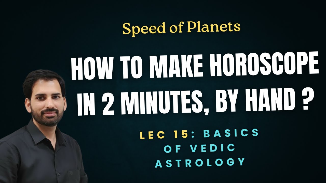 How to Cast Horoscope Using Planetary Speed| Lec 15 Vedic Astrology
