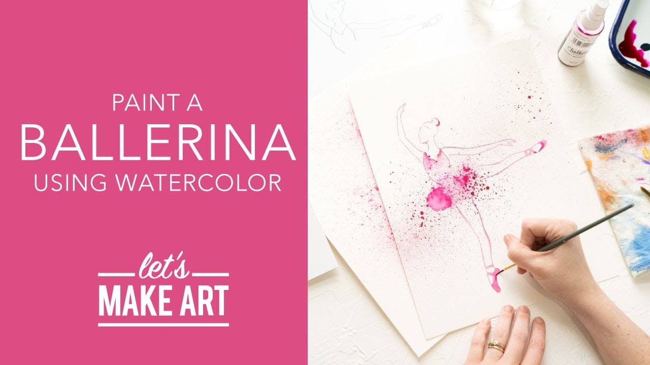 Let's Paint a Ballerina 🩰 Watercolor Lesson by Sarah Cray of Let's Make Art