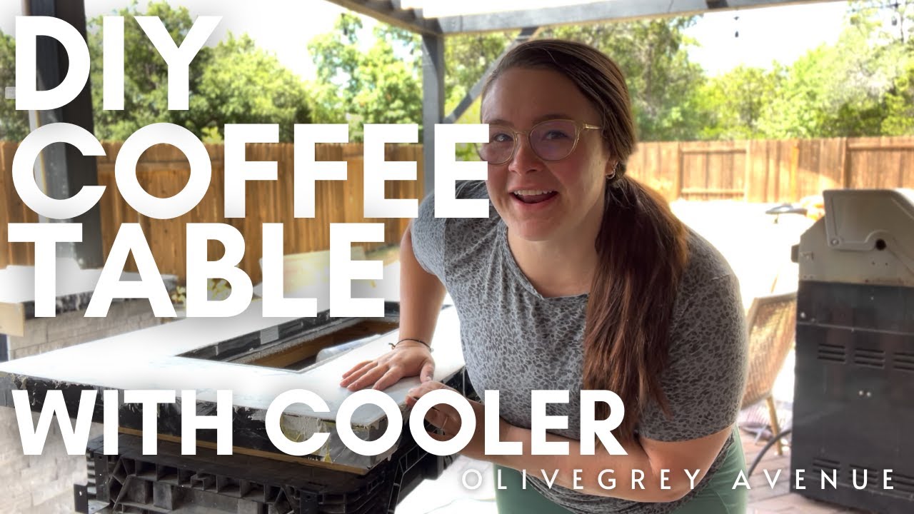 DIY Coffee Table with Built-in Cooler and Planter