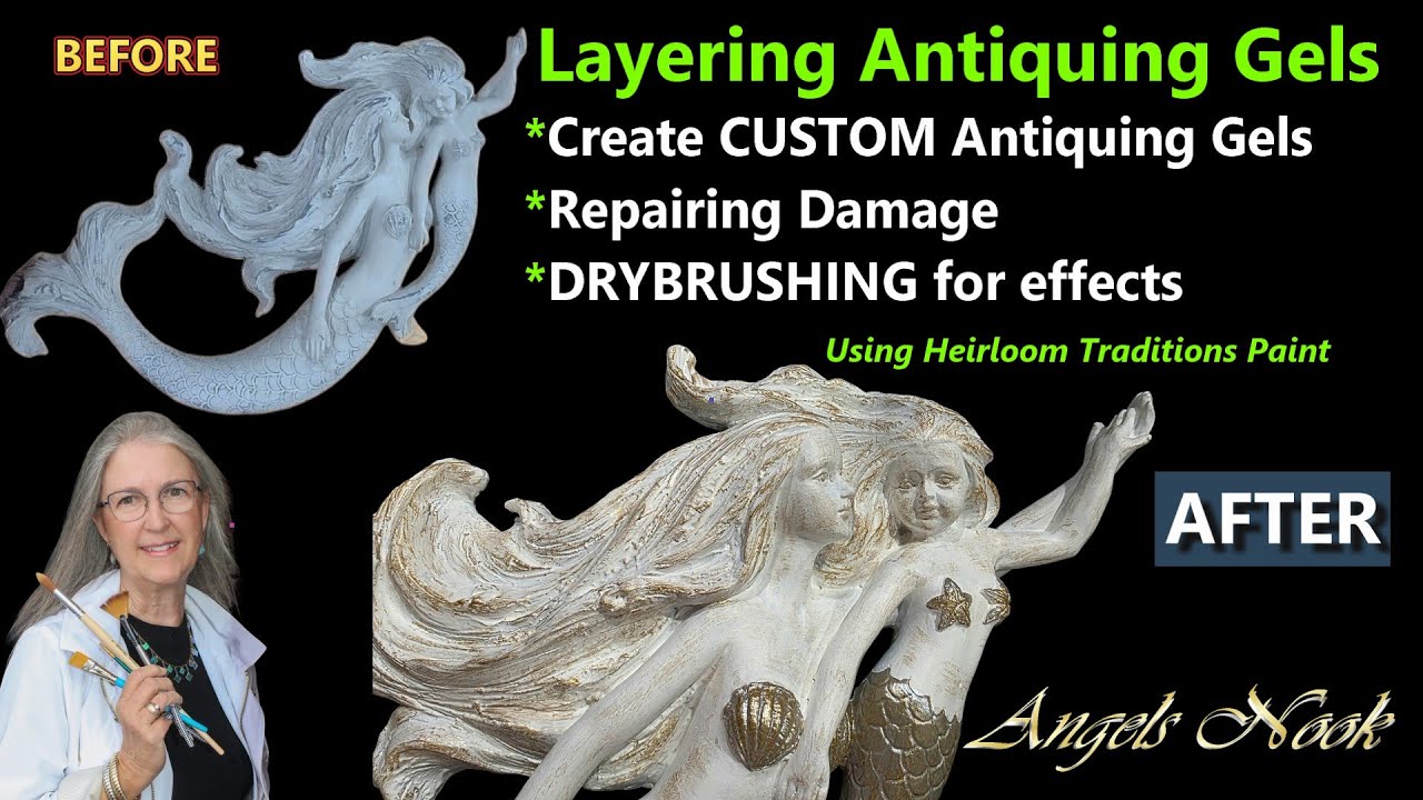 Repair and Upscale Mermaid Decor using HTP Antiquing Gels You Create