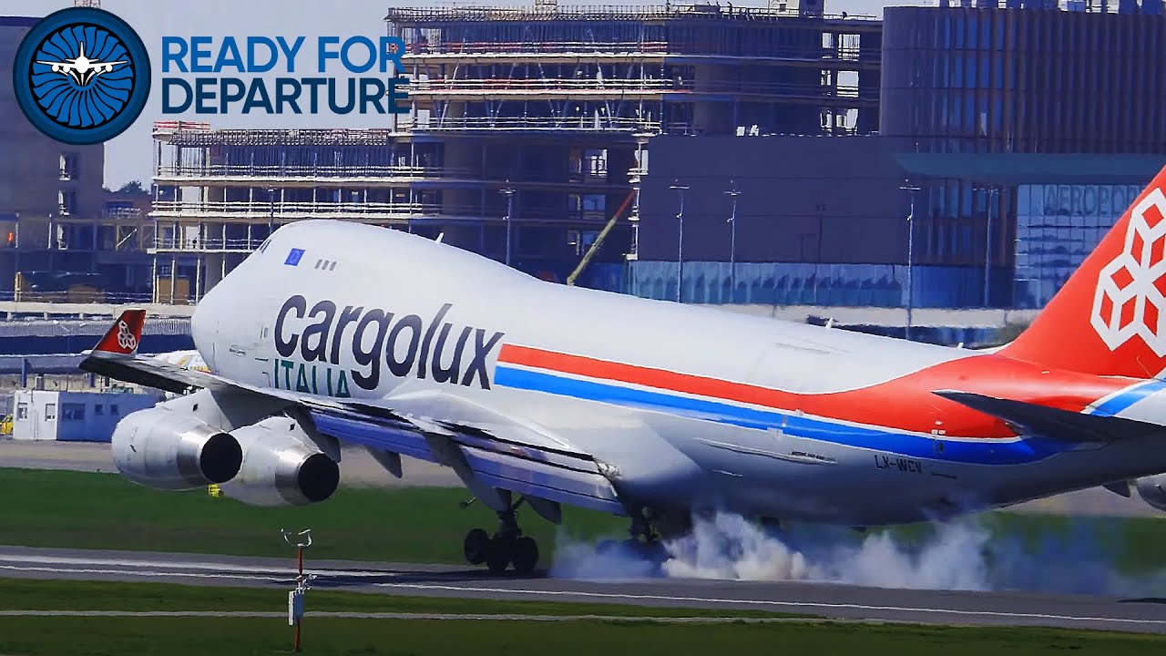 Many B747 take off and landings at Luxembourg LUX Airport | Aircraft identification | PLANE SPOTTING