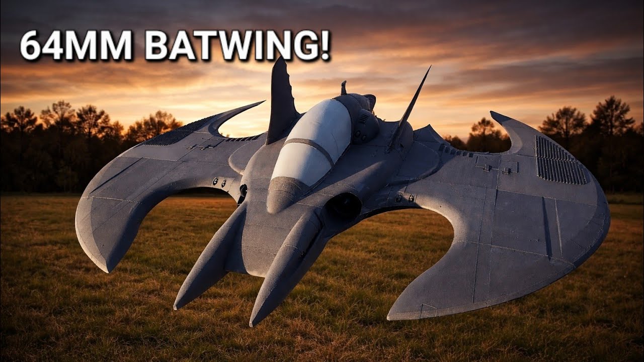 3D Printed BATWING Dual 64mm EDF Jet with GEAR flown by Kyle of BUILD FAST