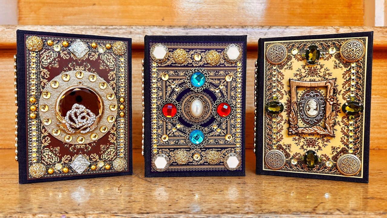 Bejeweled Treasure Binding: DIY Luxurious Books from Everyday Items!
