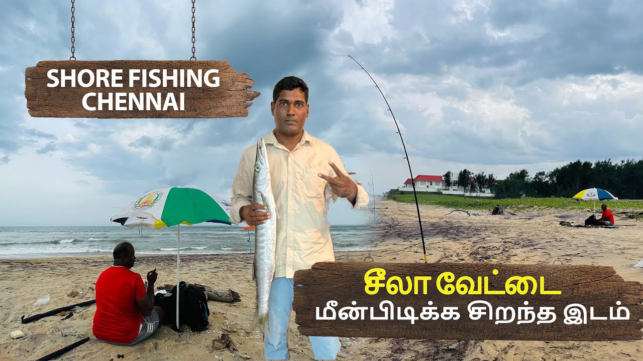 Fishing fun with Shore | Surf Fishing chennai fishing மிக பெரிய சீலா வேட்டை