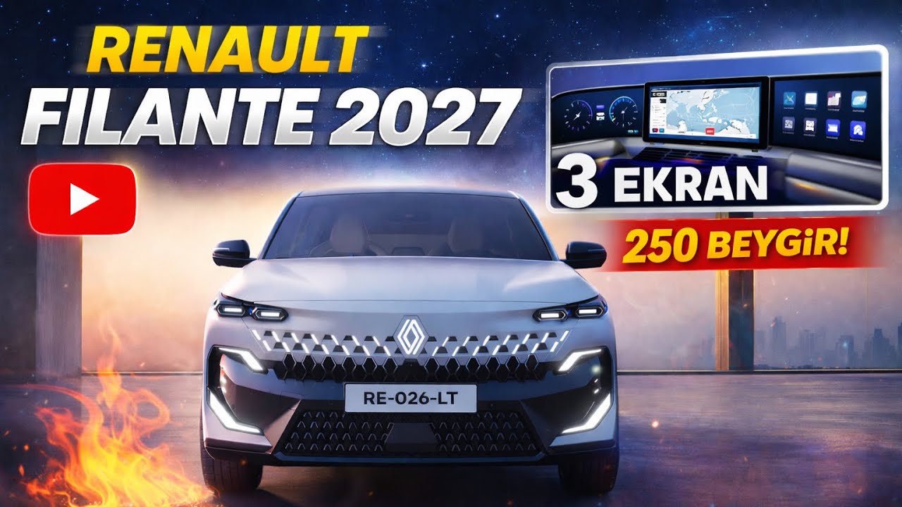 Renault Filante 2027 | 250 Beygir, 3 Ekran, Devasa Boyutlar! 