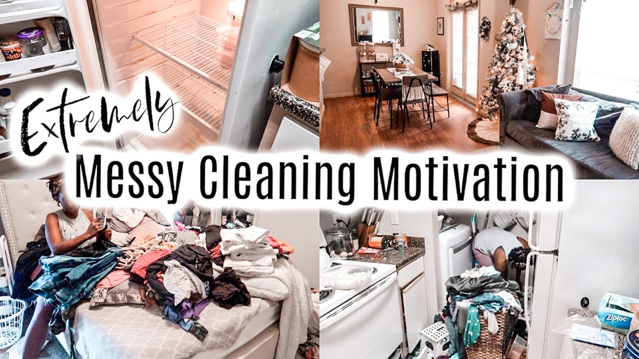 Extremely Messy Cleaning Motivation/ Working Mom of 4/ Get it All Done *NO TALKING