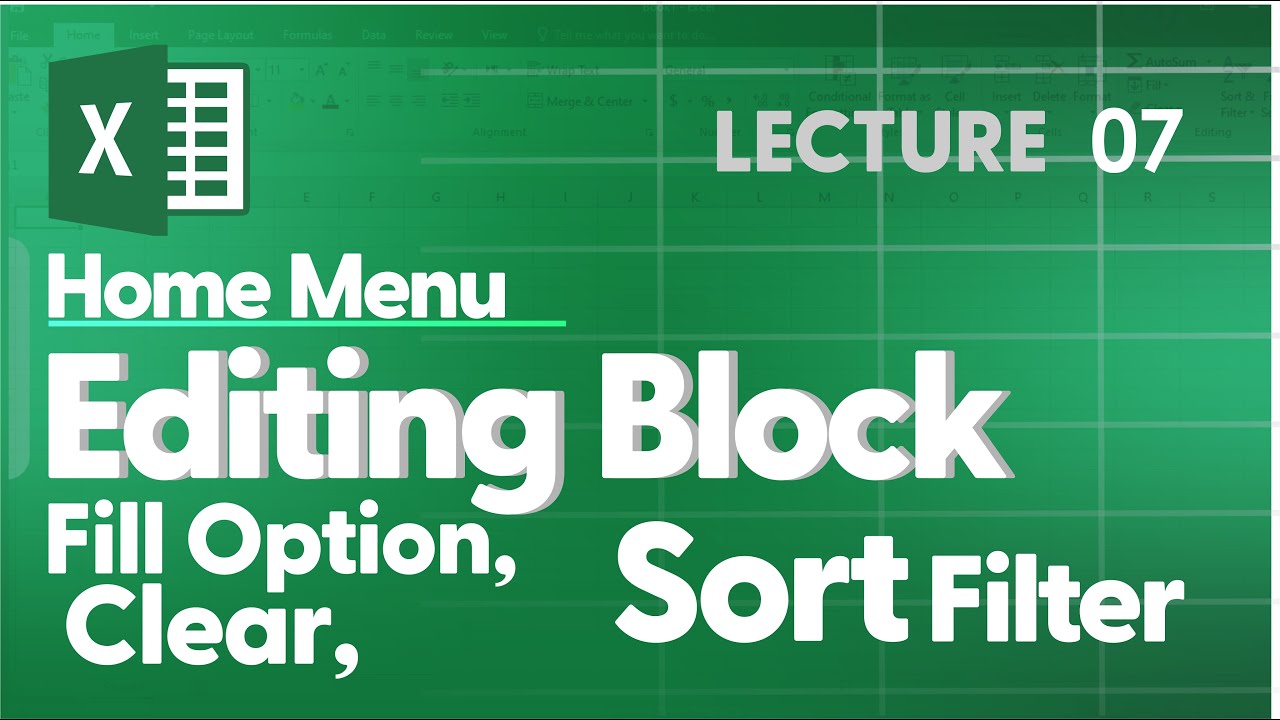 Lecture 7 | Microsoft Excel | Editing Block | Fill, Sort & Filter etc | Taj Institute | Urdu | Hindi