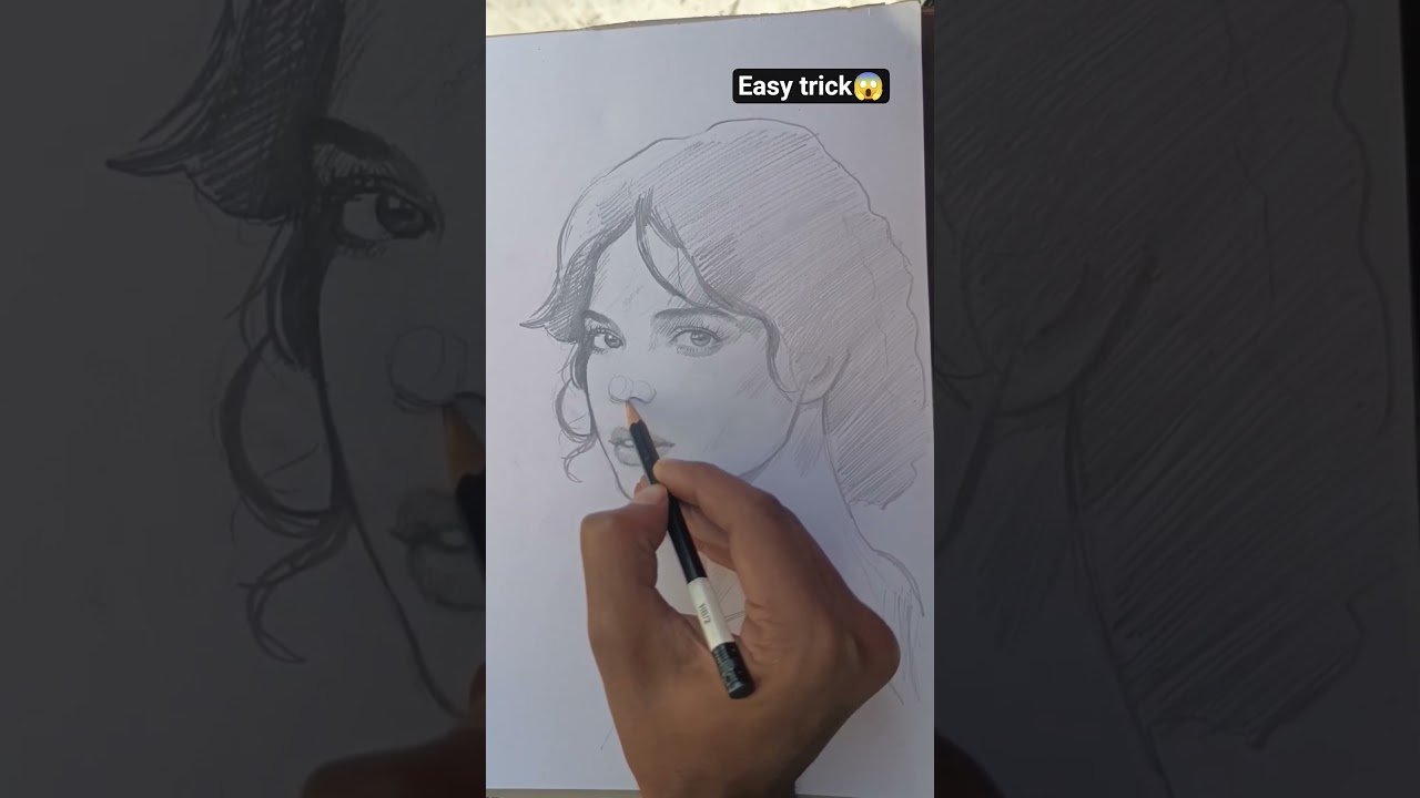 how to draw nose on face 😱 