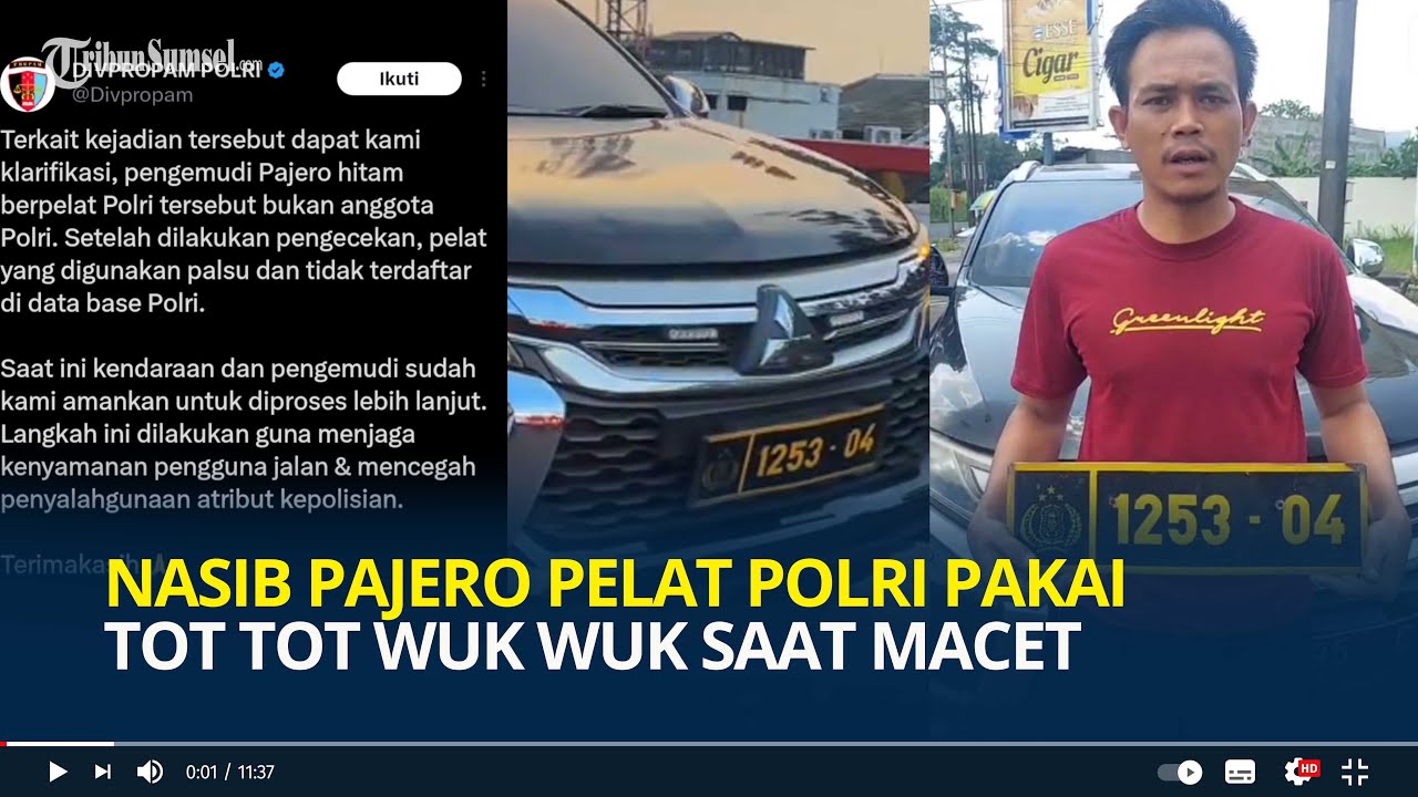 Nasib Pajero Pelat Polri Pakai Tot Tot Wuk Wuk saat Macet, Ternyata Palsu Kini Diamankan Polisi