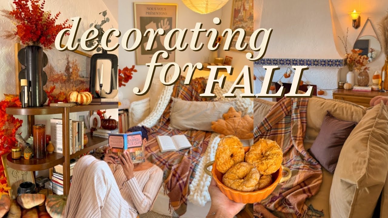 DECORATING FOR FALL🍂 unpacking decor, baking & new sofa!