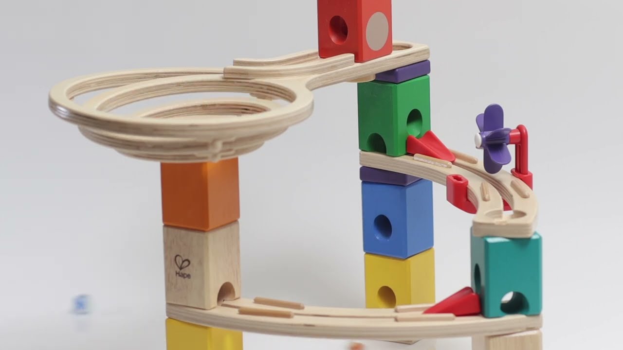 Marble Run - Hape Quadrilla Race to the Finish Marble Run Blocks, Multicolor