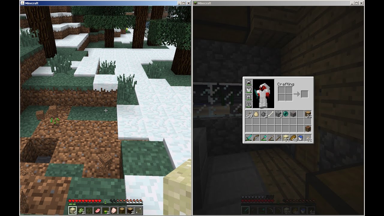 como jugar a minecraft de a dos jugadores en una misma pc