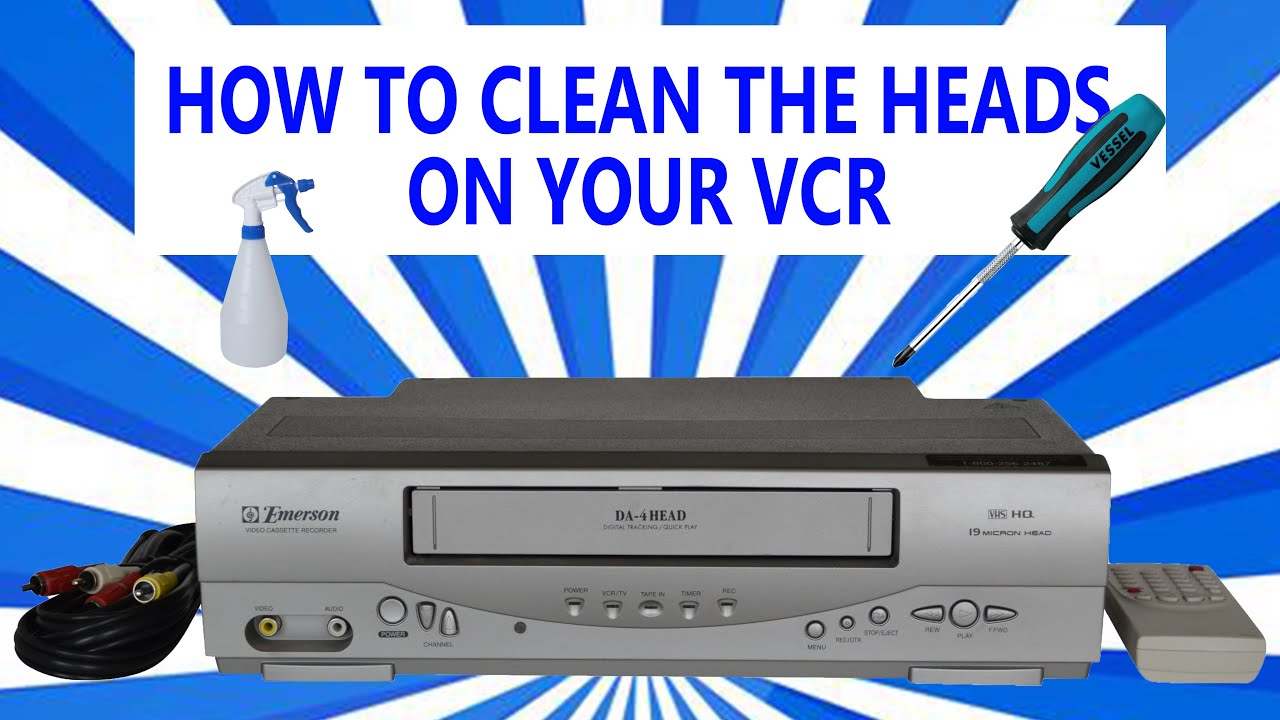 HOW TO CLEAN THE HEADS ON YOUR VCR - VHS PLAYER WON'T PLAY - BAD FUZZY PICTURE HOW TO FIX OR REPAIR