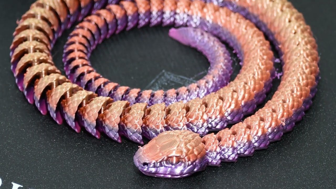 3D Printed Articulated Snake | Timelapse | Sovol SV01 Pro