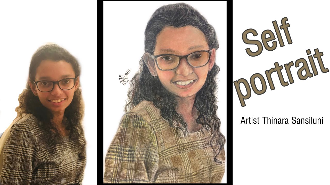 Drawing a Self Portrait use Faber Castle Polychromes | 18 | Artist Thinara Sansiluni