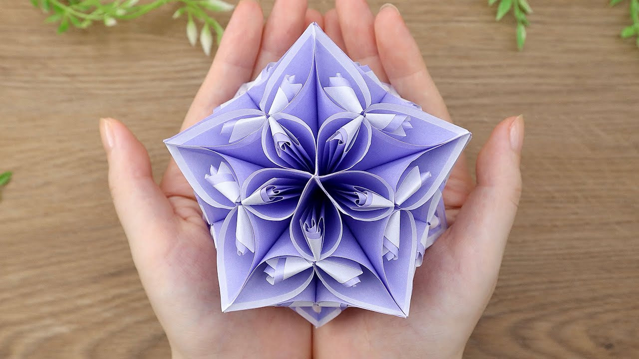 【超簡単＆綺麗！】驚くほど美しい折り紙くす玉の作り方｜Origami Kusudama Tutorial｜AyaWangPaper