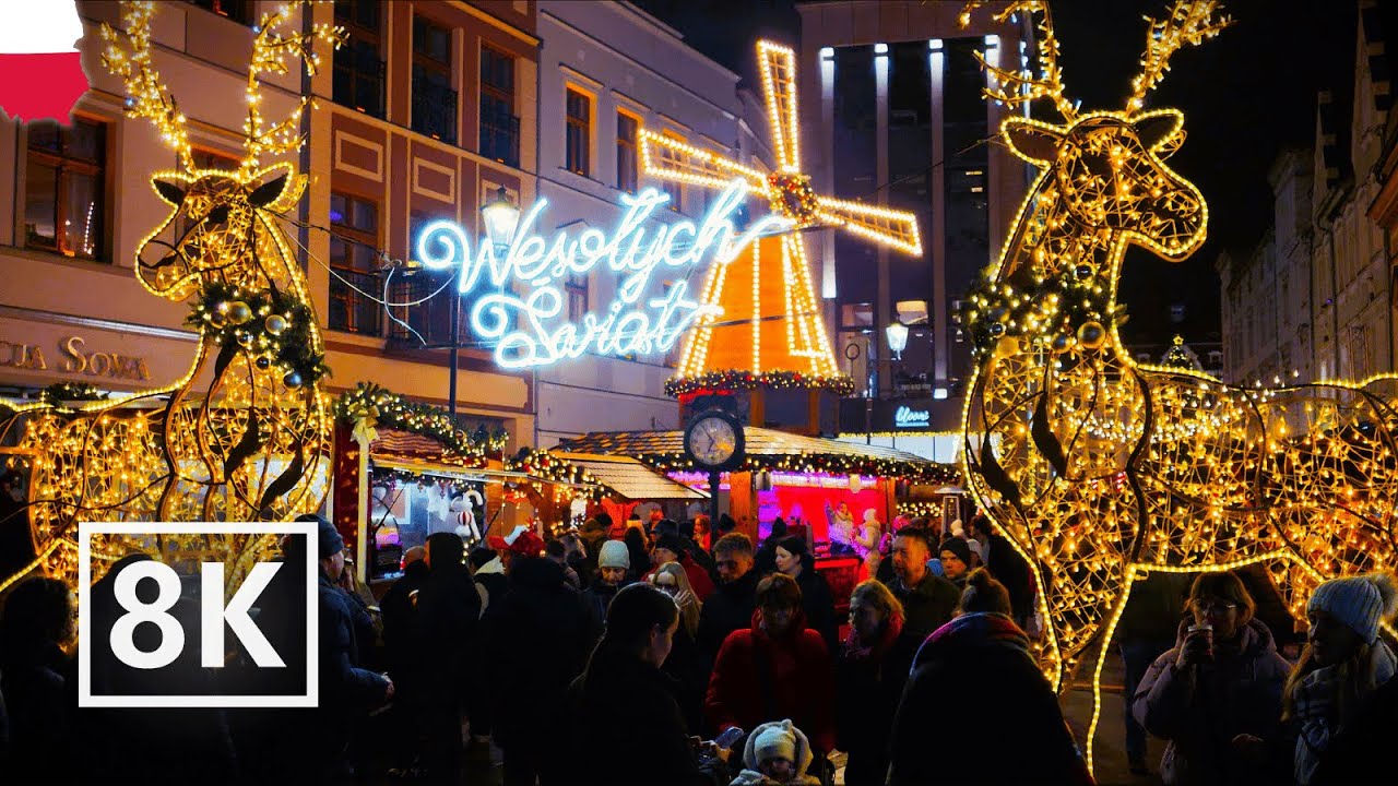 Bydgoszcz Christmas Market 2025 - Festive Night silent Walk Through Poland [8K HDR | No Talking]