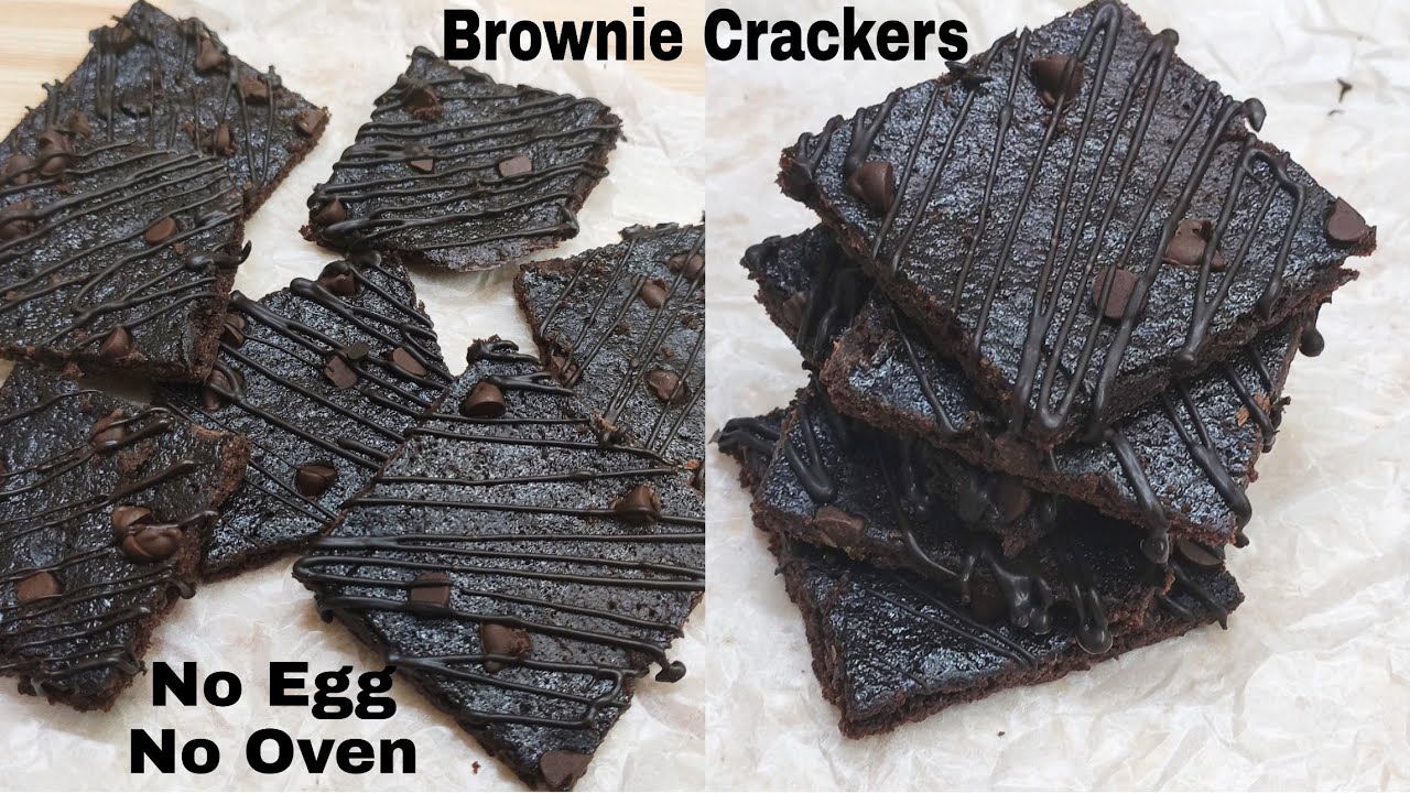 Brownie Crackers Without Egg, Oven, Cooker | Brownie Cookie Cake | किरिस्पी ब्राउनी बनाए बिना ऑवन के