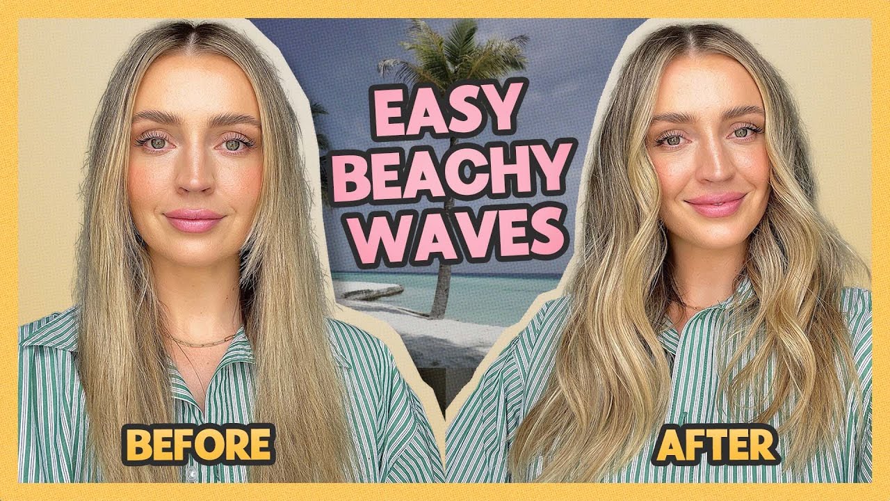 The EASIEST Loose Beachy Waves Hair Tutorial 🌊