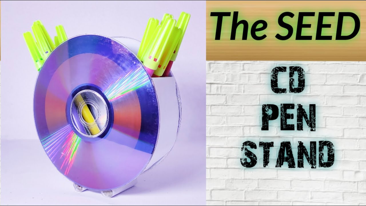 DIY CD pen stand without using glue gun | CD reuse ideas | Best out of waste | The SEED
