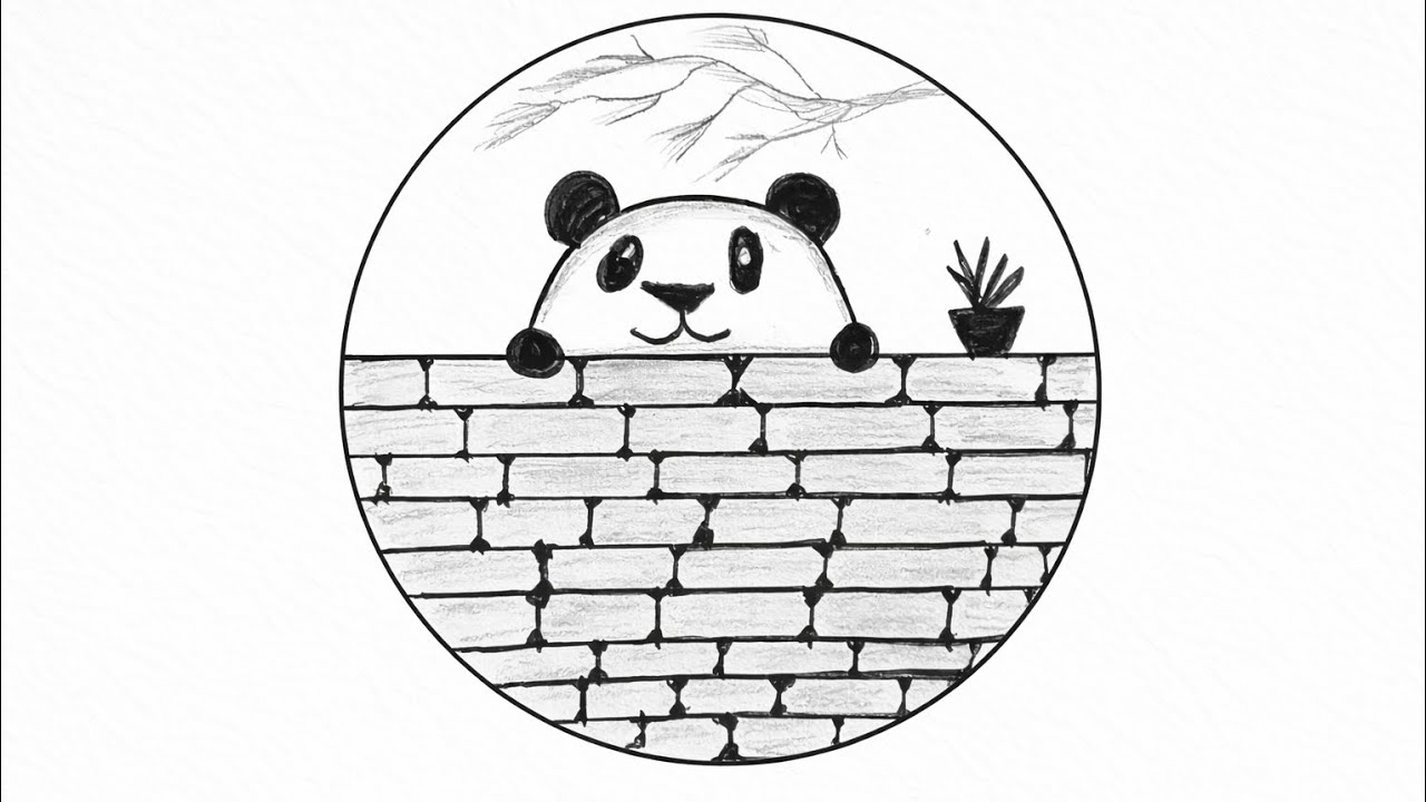 Circle drawing 😍 panda drawings 😊 easy circle drawing 😃........