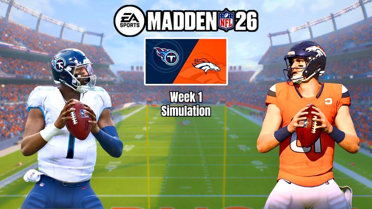 Broncos vs Titans | Week 1 | Madden 26 Roster Simulation (CPU vs CPU)
