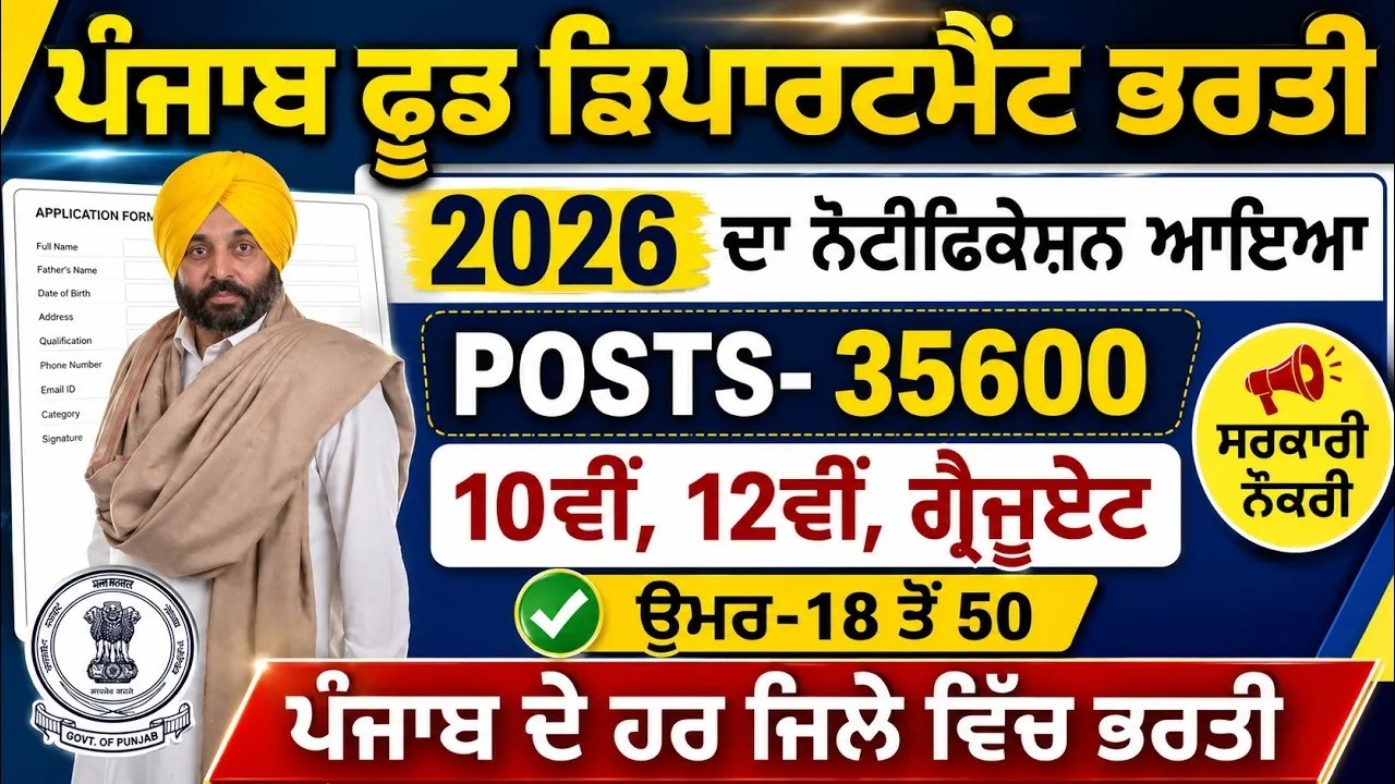 Food Department Job 2026 | FCI Vacancy 2026 | Food Department Recruitment 2026 | New Vacancy 2026