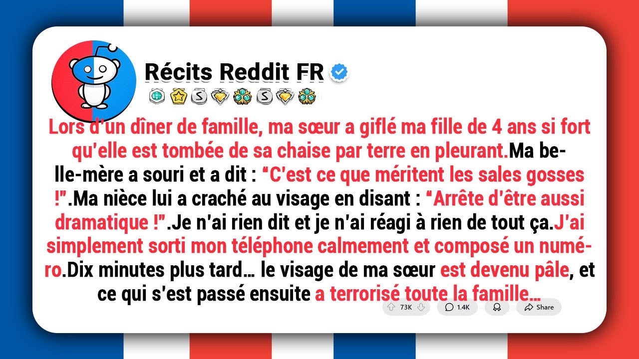Lors d’un dîner de famille, ma sœur a giflé ma fille de 4 ans si fort que celle-ci…