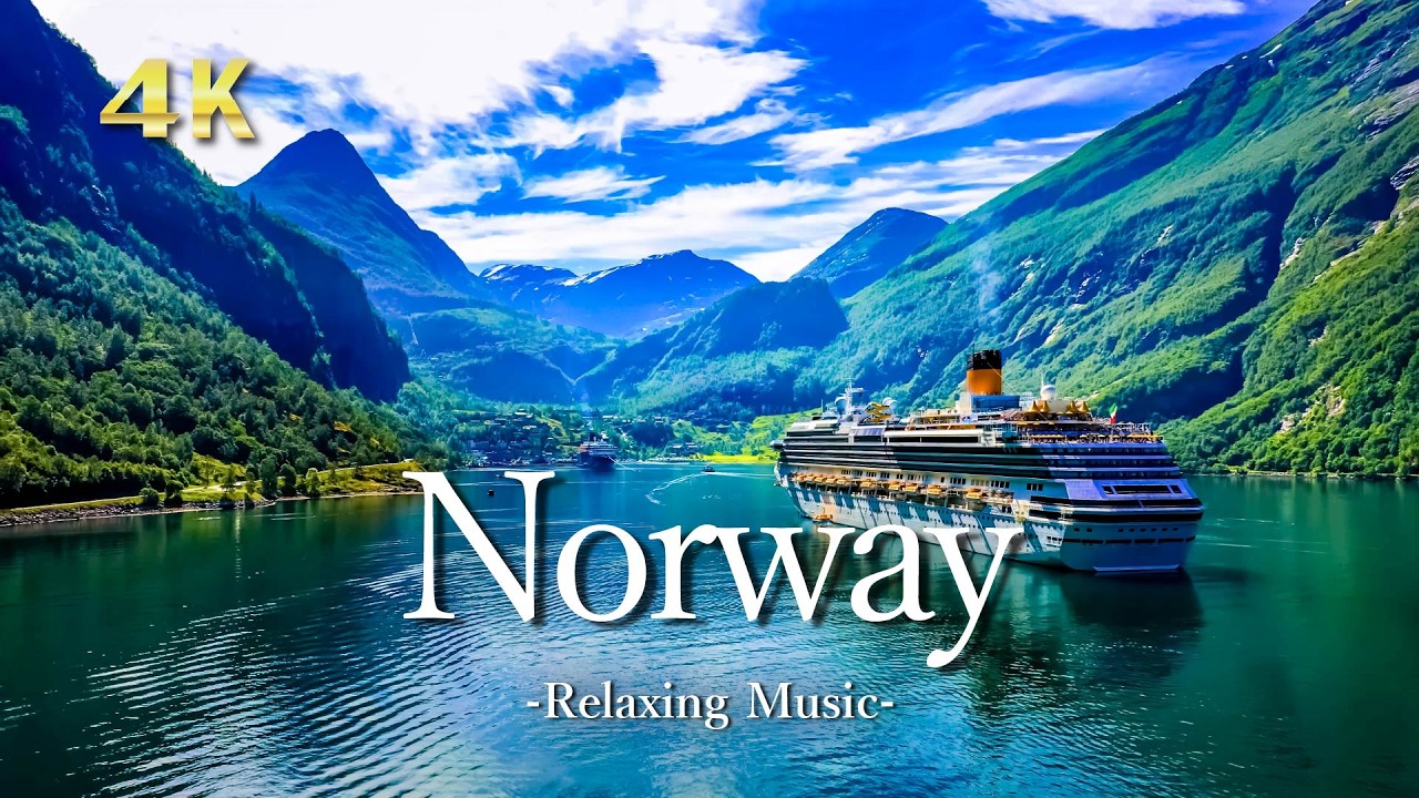 【４K】ノルウェーの絶景｜ピアノのリラックス音楽と美しい大自然の景色｜Norway