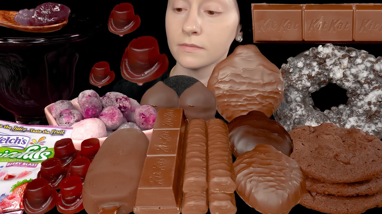 ASMR Chocolate Desserts *Magnum Ice Cream, Chocolate Cake Donut, Marshmallow, Cookies, Twix