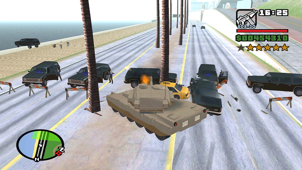 ⭐⭐⭐⭐⭐⭐SIX STARS WANTED LEVEL RAMPAGE WITH TANK | 6 STAR WANTED LEVEL ESCAPE IN GTA SAN ANDREAS