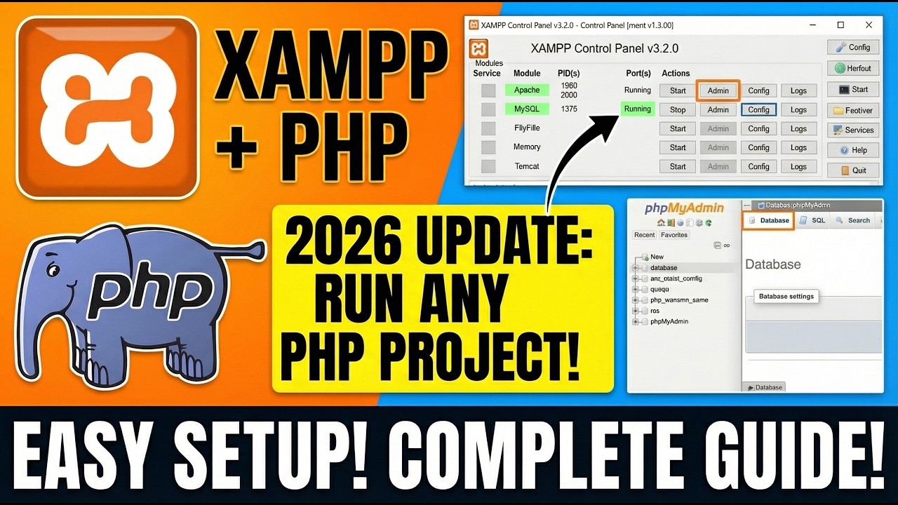 Как запускать загруженные PHP-проекты с Github [Обновление 2026 года] XAMPP + phpMyAdmin | PHP на...