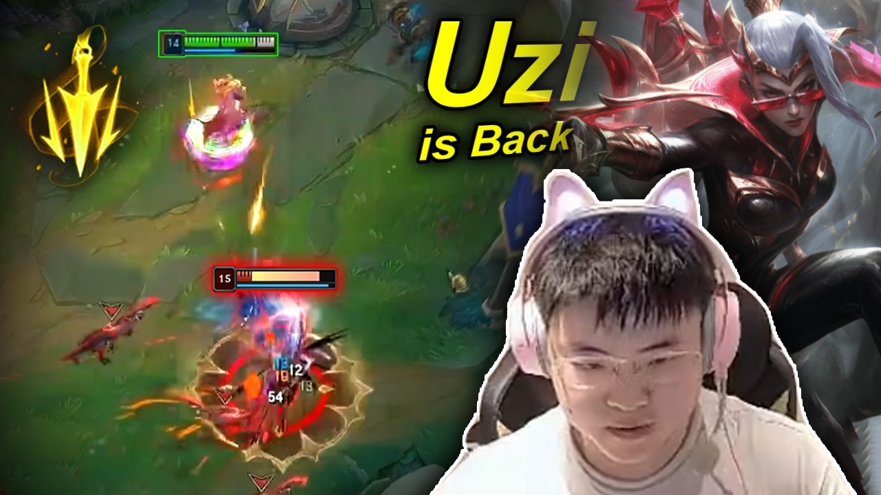 Uzi is Back on Stream : Playing His Signature Vayne Skin - Engsub