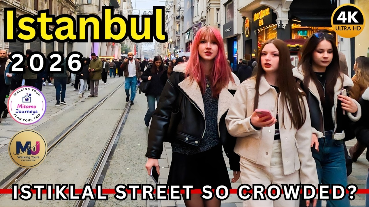 Istanbul Istiklal Street & Taksim Square Walking Tour 🇹🇷 | Crowded Winter Day 4K HDR