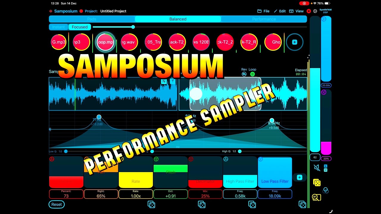 SAMPOSIUM — Сэмплер для создания музыки и живых джемов — Учебное пособие и демонстрация — iOS