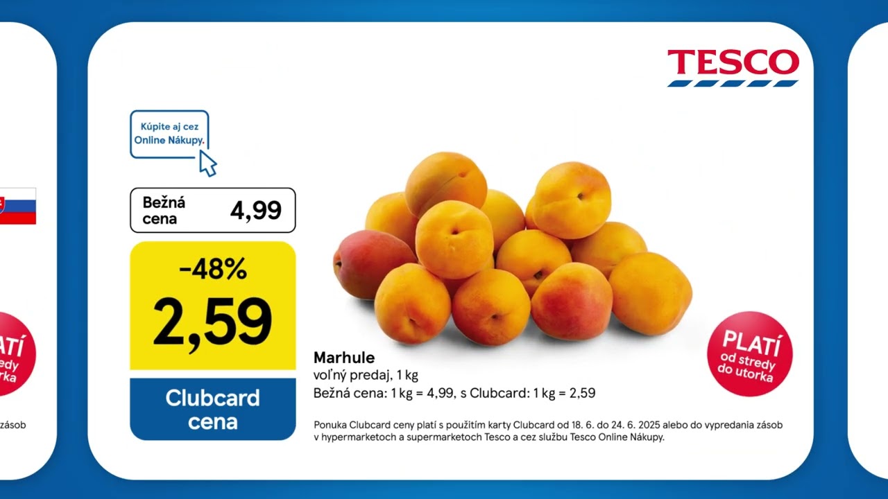 Clubcard šetrí peniaze! Bravčové stehno & Marhule & Carte d'Or