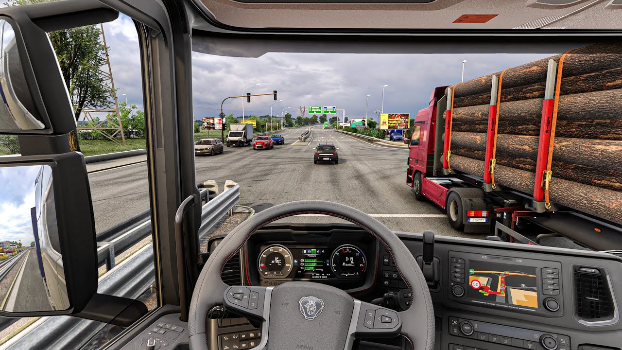 4K Ultra Graphics Euro Truck Simulator 2 Gameplay | Snowymoon Snow Mod | Realistic Driving