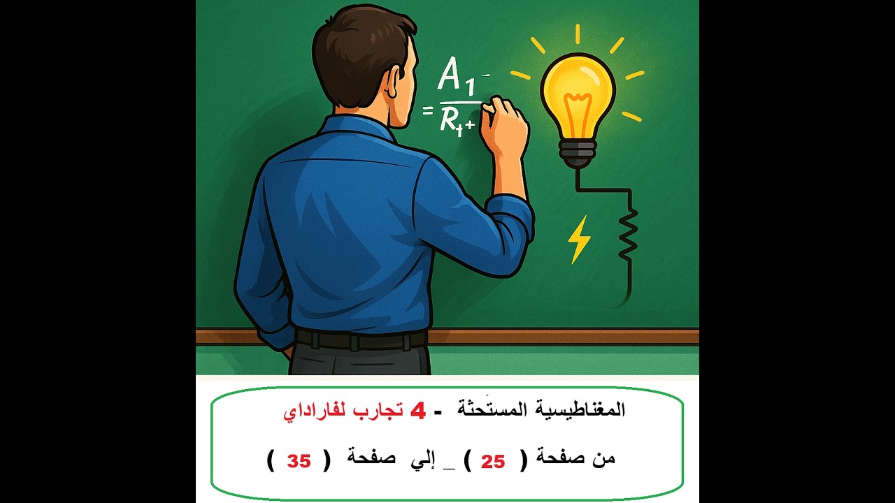 حل الواجب(3) -حل أسئلة المغناطيسية المستحثة - من صفحة 25  إلي صفحة 35