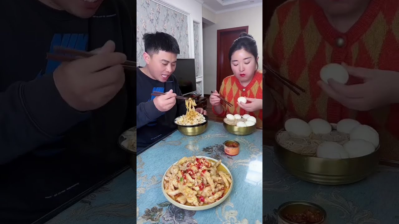 Funny eating and broadcasting
